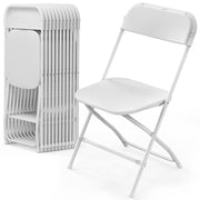 VINGLI 350lb Plastic Stackable Folding Chair Portable Commercial Seat with Steel Frame
