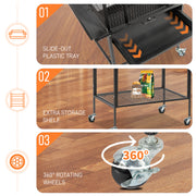 VINGLI Bird Cage with Rolling Stand for Parrots, Cockatiels, Budgies, Lovebirds, Small/Medium Birds (62“H with Play Top)