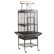 VINGLI Bird Cage with Rolling Stand for Parrots, Cockatiels, Budgies, Lovebirds, Small/Medium Birds (62“H with Play Top)