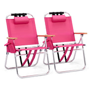 Beach Chairs 2 Pack Lightweight with Cooler Bag Blue