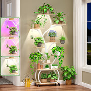 Plant Stand with Grow Lights 2-Pack, 61" Tall Indoor Plant Shelf with Multi-Color Full Spectrum LED Grow Lights