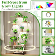 Plant Stand with Grow Lights 2-Pack, 61" Tall Indoor Plant Shelf with Multi-Color Full Spectrum LED Grow Lights