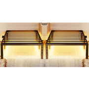 VINGLI 14" Tall Metal Bed Frame with Lights