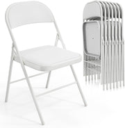 VINGLI Pu Leather Folding Chairs with Padded Seats 350lbs