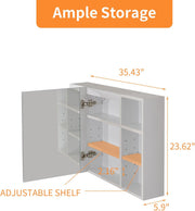 VINGLI LED Bathroom Medicine Cabinet with Mirror Lighted Dimmable Colours