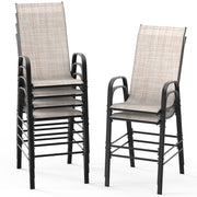 VINGLI Bar Height Stool Outdoor Bar Chairs Set with High Back and Armrests