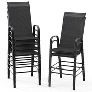 VINGLI Bar Height Stool Outdoor Bar Chairs Set with High Back and Armrests
