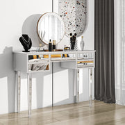 VINGLI Mirrored Vanity Desk with 5-Drawers