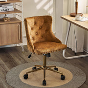 VINGLI AC101 Armless Home Office Desk Chair with Wheels Upholstered Adjustable Rolling Swivel Nail Chair