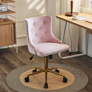 VINGLI AC101 Armless Home Office Desk Chair with Wheels Upholstered Adjustable Rolling Swivel Nail Chair
