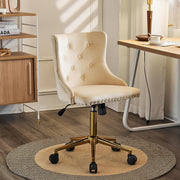 VINGLI AC101 Armless Home Office Desk Chair with Wheels Upholstered Adjustable Rolling Swivel Nail Chair