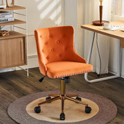 VINGLI AC101 Armless Home Office Desk Chair with Wheels Upholstered Adjustable Rolling Swivel Nail Chair
