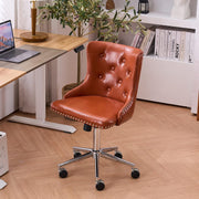 VINGLI AC101 Armless Home Office Desk Chair with Wheels Upholstered Adjustable Rolling Swivel Nail Chair