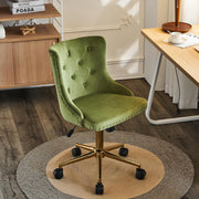 VINGLI AC101 Armless Home Office Desk Chair with Wheels Upholstered Adjustable Rolling Swivel Nail Chair