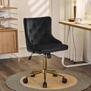 VINGLI AC101 Armless Home Office Desk Chair with Wheels Upholstered Adjustable Rolling Swivel Nail Chair