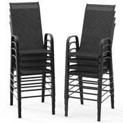 VINGLI Bar Height Stool Outdoor Bar Chairs Set with High Back and Armrests