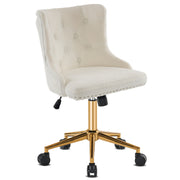 VINGLI AC101 Armless Home Office Desk Chair with Wheels Upholstered Adjustable Rolling Swivel Nail Chair