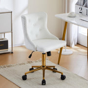 VINGLI AC101 Armless Home Office Desk Chair with Wheels Upholstered Adjustable Rolling Swivel Nail Chair