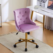 VINGLI AC101 Armless Home Office Desk Chair with Wheels Upholstered Adjustable Rolling Swivel Nail Chair