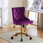 VINGLI AC101 Armless Home Office Desk Chair with Wheels Upholstered Adjustable Rolling Swivel Nail Chair