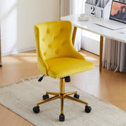VINGLI AC101 Armless Home Office Desk Chair with Wheels Upholstered Adjustable Rolling Swivel Nail Chair