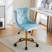 VINGLI AC101 Armless Home Office Desk Chair with Wheels Upholstered Adjustable Rolling Swivel Nail Chair
