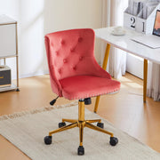 VINGLI AC101 Armless Home Office Desk Chair with Wheels Upholstered Adjustable Rolling Swivel Nail Chair