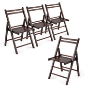 VINGLI 4 Pack Wood Folding Chairs with Comfortable Curved Backs, Portable and Durable wooden folding chairs for Indoor & Outdoor Events, Patio, Party, Dinning, Work, Capacity 300 lbs, Walnut, set of 4