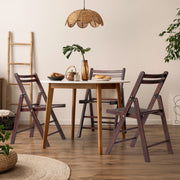VINGLI 4 Pack Wood Folding Chairs with Comfortable Curved Backs, Portable and Durable wooden folding chairs for Indoor & Outdoor Events, Patio, Party, Dinning, Work, Capacity 300 lbs, Walnut, set of 4