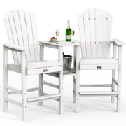 VINGLI Tall Adirondack Chairs Set HDPE Adirondack Bar Stools
