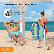 VINGLI 16" Beach Chair 2pcs with Tall Folding Camping Chairs