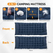 VINGLI Folding Camping Cot Bed,Camping Cots for Adults with Mattress, Foldable Cots for Sleeping with Pillow 1200D Layer Oxford for for Guest,Travel,Hiking-Blue