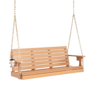 VINGLI 4FT Wooden Porch Swing 1600lbs Outdoor Patio Swing White