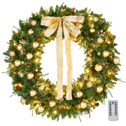 VINGLI Prelit Christmas Wreath with Lights