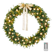 VINGLI Prelit Christmas Wreath with Lights