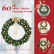 VINGLI Prelit Christmas Wreath with Lights