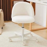 VINGLI Modern Vanity Chair with Back Velvet Desk Chair with Wheels