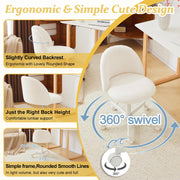 VINGLI Modern Vanity Chair with Back Velvet Desk Chair with Wheels