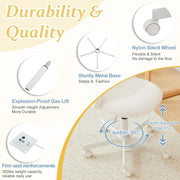 VINGLI Modern Vanity Chair with Back Velvet Desk Chair with Wheels