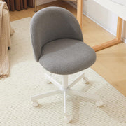 VINGLI Modern Vanity Chair with Back Velvet Desk Chair with Wheels