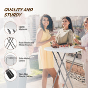 VINGLI 24" Plastic Folding Round Table Bar Height