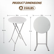 VINGLI 24" Plastic Folding Round Table Bar Height