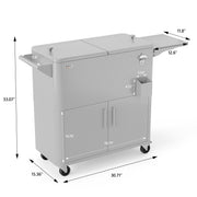 VINGLI 80QT Rolling Patio Cooler Cart with Storage Cabinet