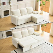 VINGLI L-Shape Convertible Sofa Bed Couches with USB Charging