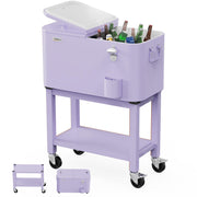 VINGLI 60QT Rolling Ice Chest Cooler Car Outdoor Patio Wagon Cooling Bins