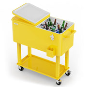 VINGLI 80 QT Rolling Ice Chest Cooler Car Outdoor Patio Wagon Cooling Bins