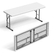 VINGLI 6ft Narrow Folding Table Portable Plastic Rectangle Foldable Table