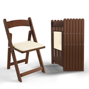 VINGLI Wooden Folding Chairs with Padded Cushion