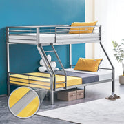 VINGLI Bunk Beds Full Size with Flat Rung Steps Gray/Black