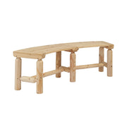 VINGLI Wooden Curved Bench Backless Porch